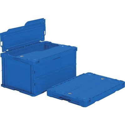 トラスコ中山 TRUSCO オリコン 薄型折りたたみコンテナ 75L スライドロックフタ付 ダークブルー TR-C75B-DB DB 1個（直送品）