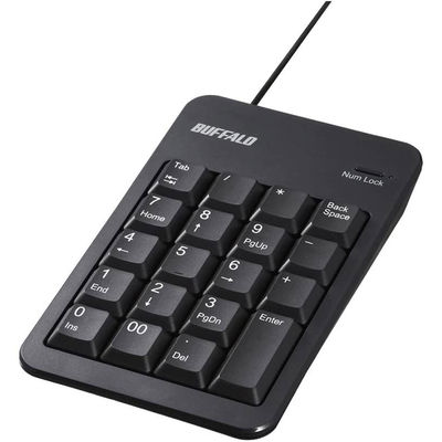 バッファロー 有線テンキーボード Tabキー付き 簡易パッケージモデル メンブレン ブラック BSTK100BKZ 5台（直送品）