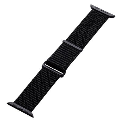 Apple Watch バンド ファブリック 面ファスナー式 ブラック AW-45BDFBBK エレコム 1個（直送品）