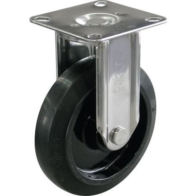 プレート式 固定 キャスター ゴム 車輪径130mm Jタイプ K2/D型 取付寸法80×80(75×75) NRK2/D-130 1個（直送品）