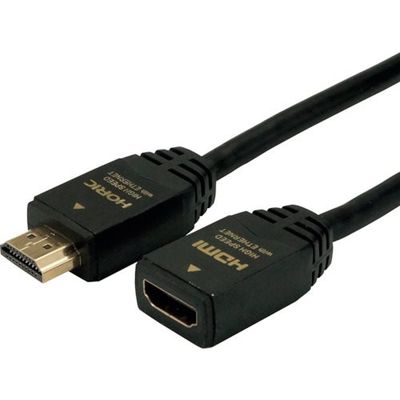 ホーリック HDMI延長ケーブル 0.5m ブラック HDFM05ー122BK 1個 408-4930（直送品）