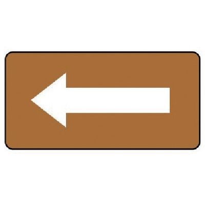 ユニット 配管ステッカー 茶色地白矢印(大) アルミ 80×150 10枚組 AS.6.50L 1組(10枚) 746-3863（直送品）