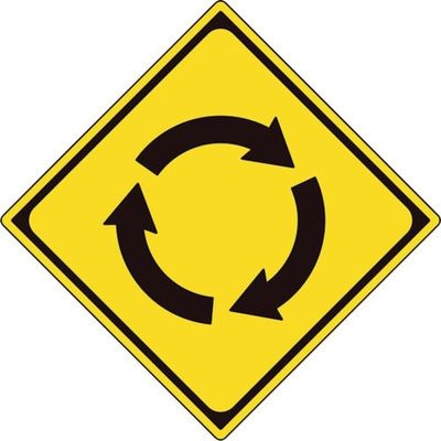 ユニット 道路標識(構内用) 警戒標識(201の2)ロータリーあり 894-34B 1枚 362-4599（直送品）