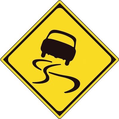 ユニット 道路標識(構内用) 警戒標識(209)すべりやすい 894-42B 1枚 362-4608（直送品）