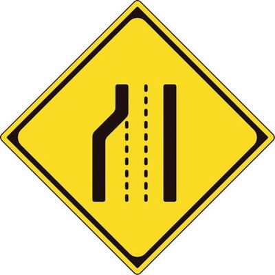 ユニット 道路標識(構内用) 警戒標識(211)車線数減少 894-45B 1枚 362-4615（直送品）