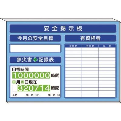 ユニット ミニ掲示板有資格者一覧表他入 青地 313-87AB 1セット 167-7631（直送品）