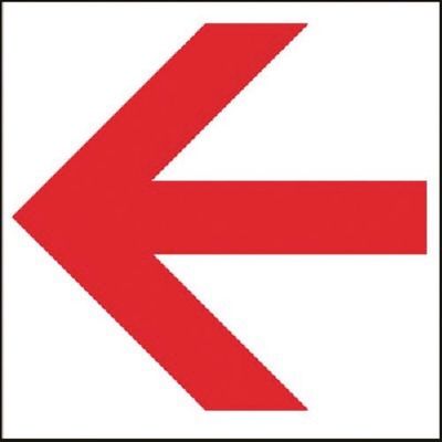 つくし工房 つくし 案内標識ステッカー 片矢印レッド小型 DR-267 1枚 184-0065（直送品）