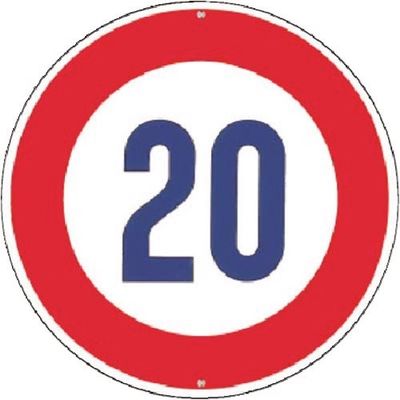 つくし工房 つくし 仮設交通標識<規制> ○制限速度20km KH-323-20 1枚 184-0144（直送品）