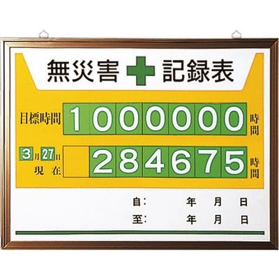 ユニット 無災害記録表 867-15A 1台 167-7616（直送品）