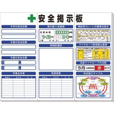 ユニット ◎安全掲示板(中)標準タイプ 313-921A 1セット 167-7645（直送品）