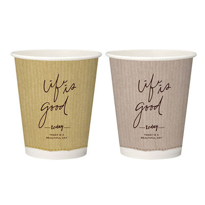 日本デキシー 紙コップ断熱カップ9ozクラフトテイスト(2デザインアソート)【weeco】 GDNP09CF 1パック(40個)（直送品）