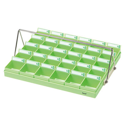 エスティーメディカル 投薬トレー(30人用)ハンガー付 PT-30GH(グリーン) PT-30GH 1組（直送品）