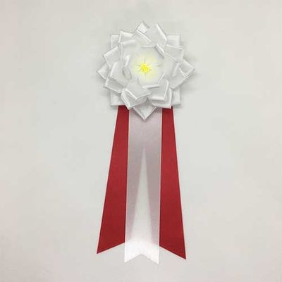 渡辺徽章 徽章リボン 中リボンバラ 白 WK-BMW 3個（直送品）