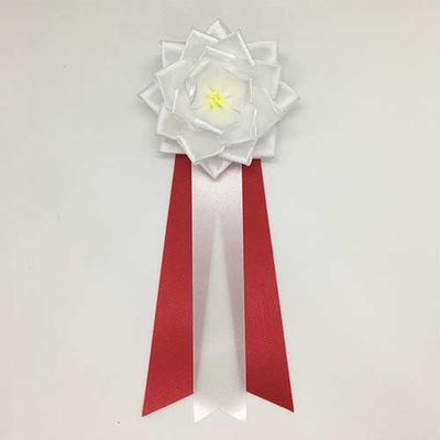 渡辺徽章 徽章リボン 小リボンバラ 白 WK-BSW 3個（直送品）