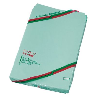 寿堂 封筒 角2 3085 500枚 グリーン 1箱（直送品）