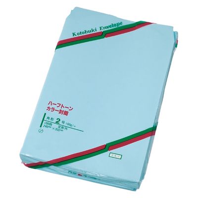 寿堂 封筒 角2 3086 500枚 ブルー 1箱（直送品）