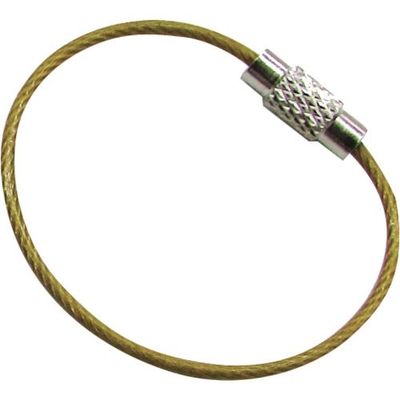 水本機械製作所 水本 キーワイヤーホルダー ワイヤー径1.5mm全長150mm ゴールド (1個入り) B-2988 1袋(1個)（直送品）