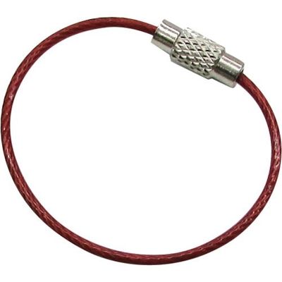 水本機械製作所 水本 キーワイヤーホルダー ワイヤー径1mm全長120mm レッド (1個入り) B-2952 1袋(1個)（直送品）