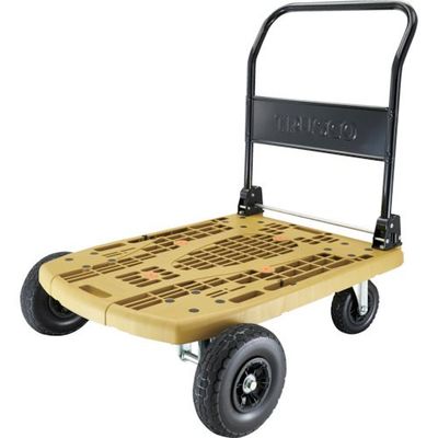 TRUSCO 樹脂台車 カルティオビッグオフロード 900X600 ノーパンクタイヤ オリーブ MPK-906N-OR-OG 1台（直送品）