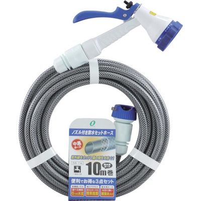 三洋化成 サンヨー ノズル付き散水セットホース 10m NSS-10BR 1巻(1本) 368-4053（直送品）