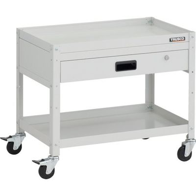 トラスコ中山 TRUSCO ツールワゴン ラビットワゴン 700X450XH600 2段 1段引出 ホワイト RBW-672V W 1台（直送品）