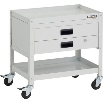 TRUSCO ツールワゴン ラビットワゴン 600X400XH600 2段 2段引出 ゴム車輪 ホワイト RBW-662X W 1台（直送品）