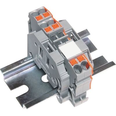 トラスコ中山 TRUSCO スプリング式端子台3線式 2極 電線サイズ0.25~2.5 SPTB24A-3-2P 1個 257-3050（直送品）