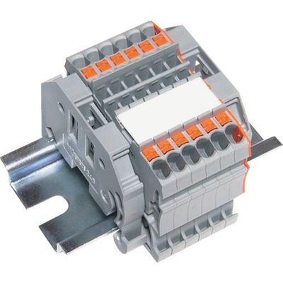 トラスコ中山 TRUSCO スプリング式端子台2線式 6極 電線サイズ0.25~1.5 SPTB18A-2-6P 1個 257-3031（直送品）