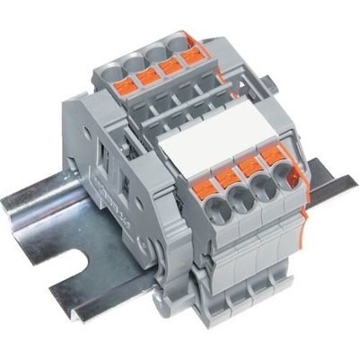 トラスコ中山 TRUSCO スプリング式端子台2線式 4極 電線サイズ0.25~2.5 SPTB24A-2-4P 1個 257-3041（直送品）