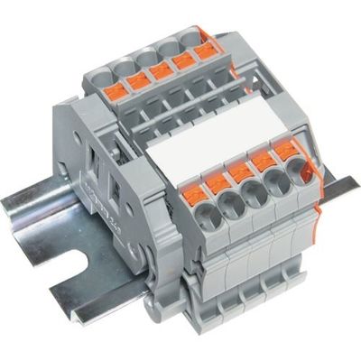 トラスコ中山 TRUSCO スプリング式端子台2線式 5極 電線サイズ0.25~2.5 SPTB24A-2-5P 1個 257-3044（直送品）