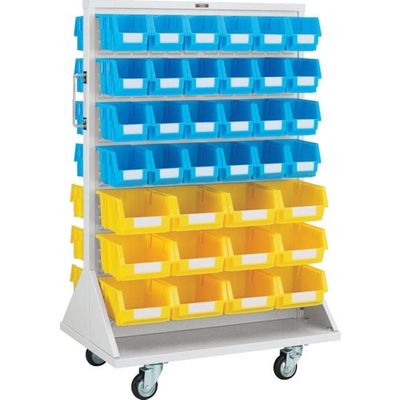 TRUSCO パネルコンテナラック 910X600XH1420 両面式車輪付 中X48 大X24 T-1234WN-C-AW 1台（直送品）