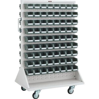 トラスコ中山 TRUSCO パネルコンテナラック 910X600XH1420 両面式車輪付 小X144 T-1272WN-C-AW 1台（直送品）