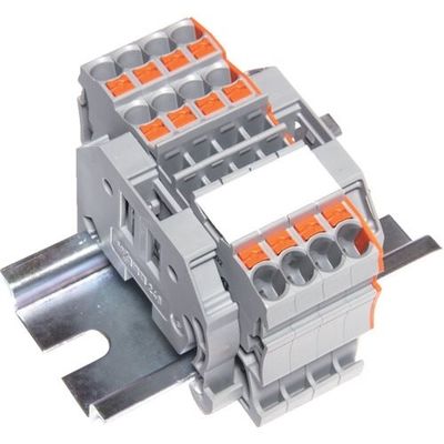 トラスコ中山 TRUSCO スプリング式端子台3線式 4極 電線サイズ0.25~2.5 SPTB24A-3-4P 1個 257-3046（直送品）