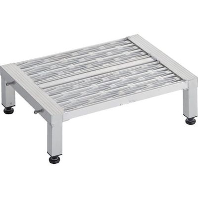 トラスコ中山 TRUSCO 高床式アルミ製ステップ グレーチング仕様 600X450XH190~220 TFSGH-0645AL 1台（直送品）