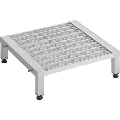 トラスコ中山 TRUSCO 高床式アルミ製ステップ グレーチング仕様 600X600XH190~220 TFSGH-0660AL 1台（直送品）