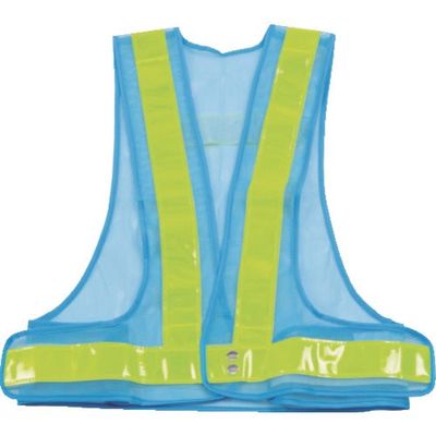 トラスコ中山 TRUSCO 安全ベスト 水色*イエロー ポリエステル製 TKA-380A 1着 362-3077（直送品）