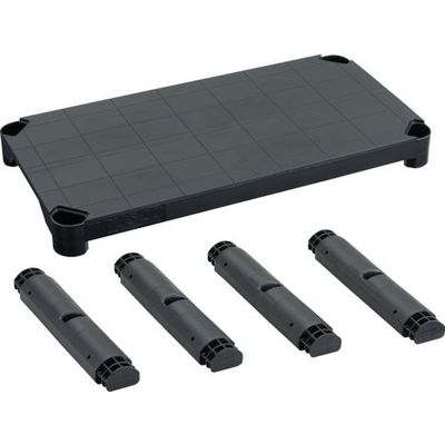 トラスコ中山 TRUSCO プラ棚用 棚板セット 棚板間隔高さ372mm用脚4本付 つや消しブラック TPT-345S-MBK 1セット（直送品）