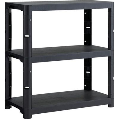 トラスコ中山 TRUSCO プラ棚 高さ943ー3段タイプ コーナーキャップ4個付 つや消しブラック TPT-3343C-MBK 1台（直送品）