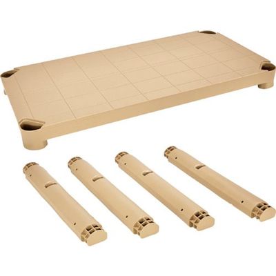 トラスコ中山 TRUSCO プラ棚用 棚板セット 棚板間隔高さ515mm用脚4本付 ライトサンド TPT-344S-LS 1セット（直送品）