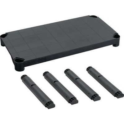 トラスコ中山 TRUSCO プラ棚用 棚板セット 棚板間隔高さ515mm用脚4本付 つや消しブラック TPT-344S-MBK 1セット（直送品）
