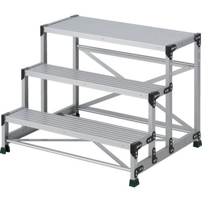 トラスコ中山 TRUSCO 作業用踏台 3段 ステップ奥行200 高さ0.75m 天板1000X400 TSF-31075 1台（直送品）