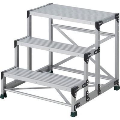 トラスコ中山 TRUSCO 作業用踏台 3段 ステップ奥行200 高さ0.75m 天板800X400 TSF-3875 1台（直送品）