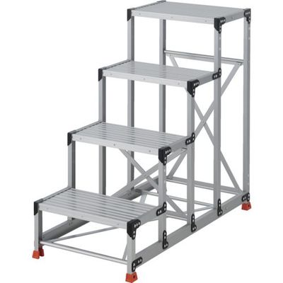 トラスコ中山 TRUSCO 作業用踏台 4段 ステップ奥行300 高さ1.2m 天板600X400 TSF-463012 1台（直送品）