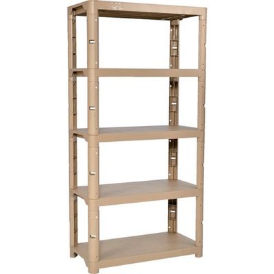 トラスコ中山 TRUSCO プラ棚 高さ1800ー5段タイプ コーナーキャップ4個付 ライトサンド TPT-6345C-LS 1台（直送品）