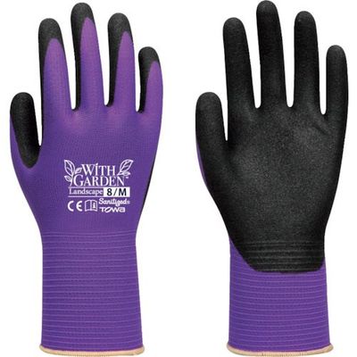東和コーポレーション トワロン ニトリル背抜き手袋 WITHGARDENランドスケープ バイオレットサファイア 8/M W598-M 1双（直送品）