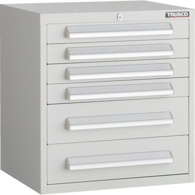 トラスコ中山 TRUSCO WLVR型キャビネット 500X412XH540 引出6段 ホワイト色 WLVR-541-W 1台（直送品）