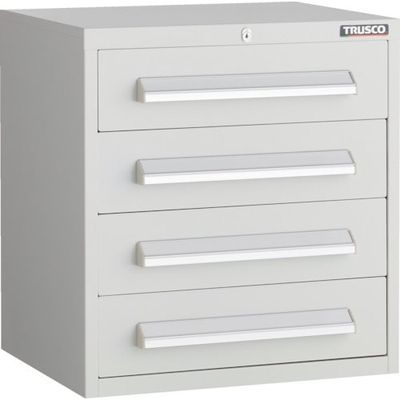 トラスコ中山 TRUSCO WLVR型キャビネット 500X412XH540 引出4段 ホワイト色 WLVR-542-W 1台（直送品）