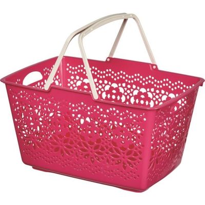 ヒマラヤ化学 買い物かご ”フェアリーバスケットM ディープピンク 480x330x260 158141 1セット(24個)（直送品）