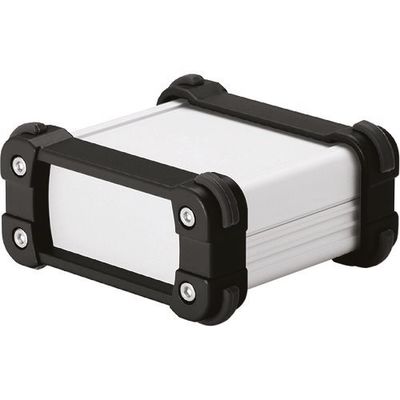 タカチ電機工業 タカチ コーナーガード付アルミケース EMCシールドタイプ シルバー/ブラック EXPE15-8-20SB 1台（直送品）