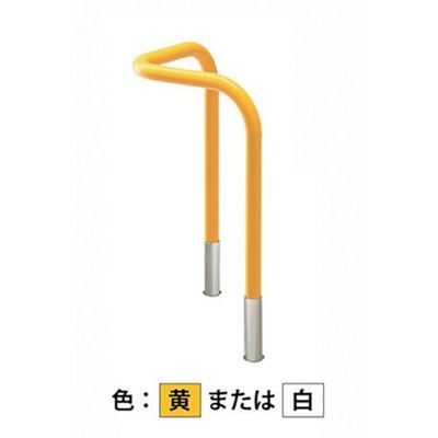 カネソウ 車止め コーナー型 スチール製 焼付塗装 Yシリーズ YD6L5-DO(W) 1本 324-0357（直送品）